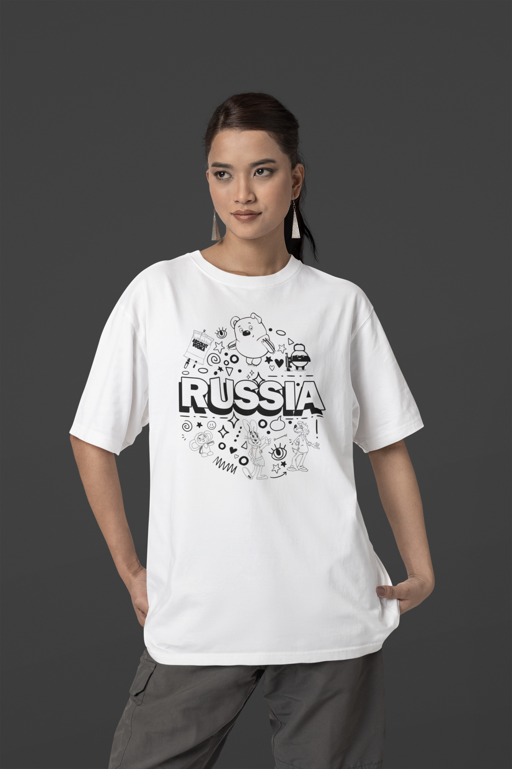 Russia Party Oversized Tee